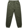 Goblin Jogger in olive green with tapered fit and elasticated cuffs, featuring CG embroidered logo on upper right leg. Drawstring waistband and casual athletic design perfect for versatile wear.