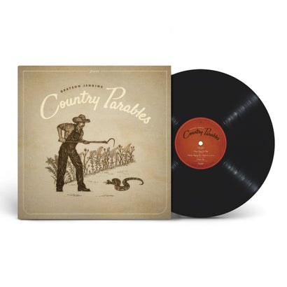 Grayson Jenkins Country Parables vinyl album cover featuring vintage-style illustration of farmer in field with snake on beige background