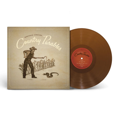 Grayson Jenkins Country Parables vinyl LP in Farmer Brown color featuring rustic album art with illustrated farmer in field