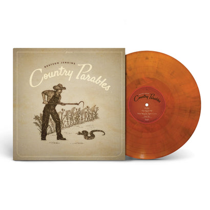 Grayson Jenkins Country Parables album on tigers eye vinyl with vintage-style cover art showing farmer in field illustration