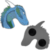 Jess Burbridge 7 Pin Collector's Bundle showing blue Earth Dragon enamel pin with two butterfly clutches on back