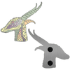 Jess Burbridge 7 Pin Collector's Bundle enamel pin of Bev's Dragon with two butterfly clutches on back.
