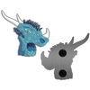 Jess Burbridge 7 Pin Collector's Bundle featuring detailed blue dragon enamel pin with butterfly clutch backs.