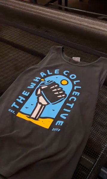 image of a black tank top with colorful graphic