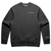 Team Tammy Crew: Ultra Cozy - Charcoal grey fleece-lined crewneck sweatshirt with white embroidered text on chest and sleeve, featuring comfortable ribbed cuffs and collar in a classic relaxed fit style.