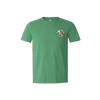 Dark Star Orchestra Spring Tour 2022 T-Shirt with Skeleton and Bird graphic on the front left chest - Green