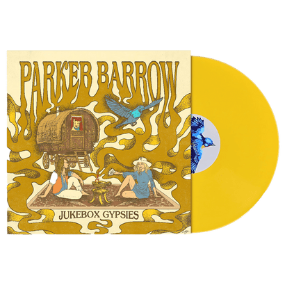 Limited edition bright yellow vinyl record of Parker Barrow's