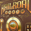 2023 RRE February Tour Poster Foil featuring vintage-style typography with Railroad Earth text in metallic gold gradient and an ornate circular dial design on a rich brown background. Limited edition screen-printed artwork by Half Hazard Press.