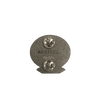 2018 Suwannee Hulaween Pin limited edition collector's item showing back side with SCI Official marking and numbered 102/275, featuring silver metallic finish with dual pin backs on textured surface