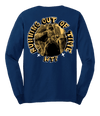 Navy blue long sleeve shirt with