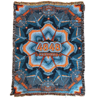 4848 UFO Design Woven Blanket
