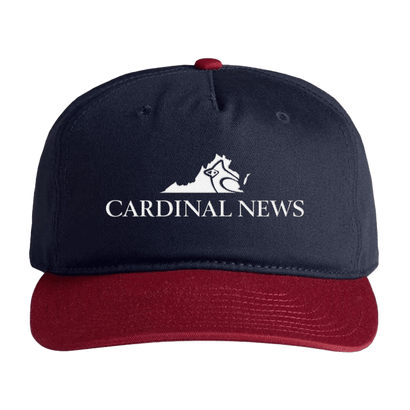 Cardinal News Two Tone Cap, Navy/Cardinal w. White Embroidery