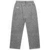 Ultra Cozy Open Leg Pant in heather grey, featuring a relaxed fit with straight legs and CG embroidery detail on upper right thigh. Fleece-lined sweatpants with drawstring waist, perfect for casual comfort wear.