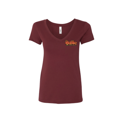 Fall Tour 2022 Women's V-Neck T-Shirt from Dark Star Orchestra Cardinal Red - Front