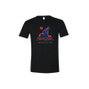 This official Red Rocks 2021 T-Shirt from Dark Star Orchestra features a striking howling wolf graphic in red, blue, and white printed on a black t-shirt