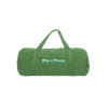 Green duffel bag with 'FloydFest' branding on a white background