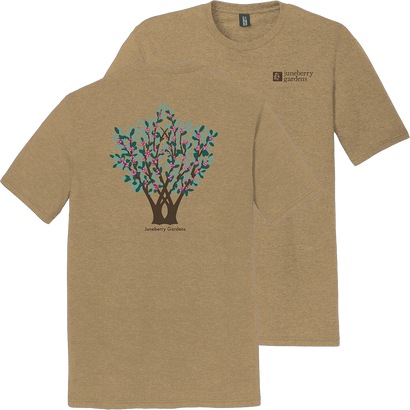 Juneberry Gardens Triblend Logo Tee - Coyote Brown Heather