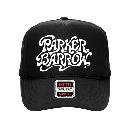 Parker Barrow Text Logo Trucker - Black