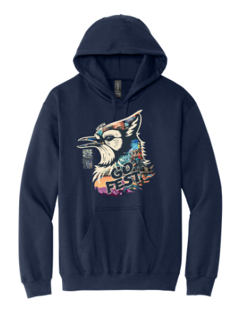 GO Fest Mural Design Pullover Hoodie - Navy Blue