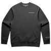 Team Tammy Crew: Ultra Cozy - Charcoal grey fleece-lined crewneck sweatshirt with white embroidered text on chest and sleeve, featuring comfortable ribbed cuffs and collar in a classic relaxed fit style.