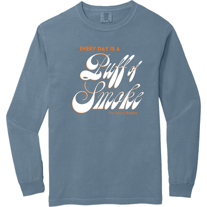 Blue long sleeve tee featuring 