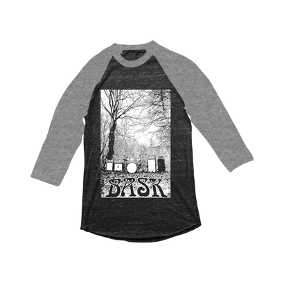 Bask Light and Dark Gray Raglan 3/4 Sleeve T-Shirt with Bask Amp Graphic