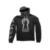 Bask Keyhole hoodie front keyhole graphic and planetary sleeve print