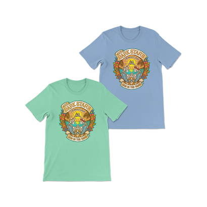 Dark Star's Jamaican Jam In The Sand T-Shirt available in Light blue and Mint Green