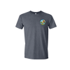 Dark Star Orchestra Spring Tour 2022 T-Shirt with Skeleton and Bird graphic on the front left chest - Gray