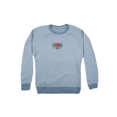 Dark Star Orchestra's Summer Tour 2021 crewneck sweatshirt in blue featuring the flying heard logo  graphic - front