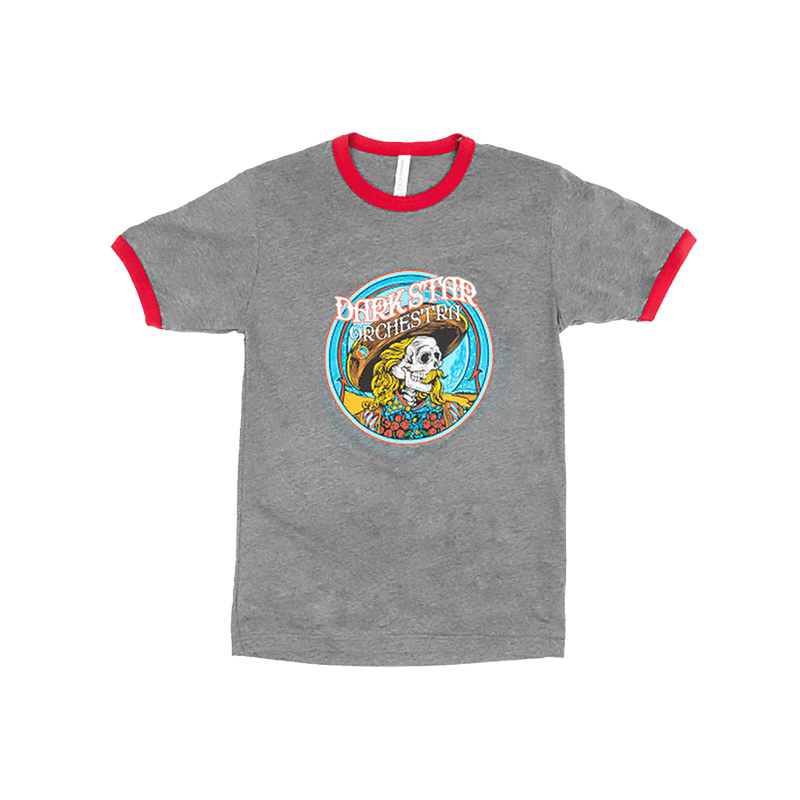 Dark Star Orchestra Gray and Red Ringer T-Shirt with Wild Bill Graphic