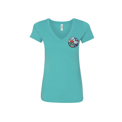 Dark Star Orchestra's Winter Tour 2022 Ladies V-Neck T-Shirt in Turquoise - Front