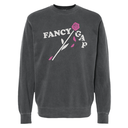 Fancy Gap Flowers Design on a Pigment Black Crewneck sweatshirt