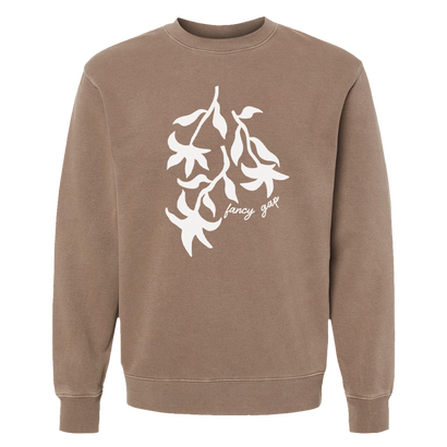 Fancy Gap Leaves Design on a Clay Crewneck Sweatshirt