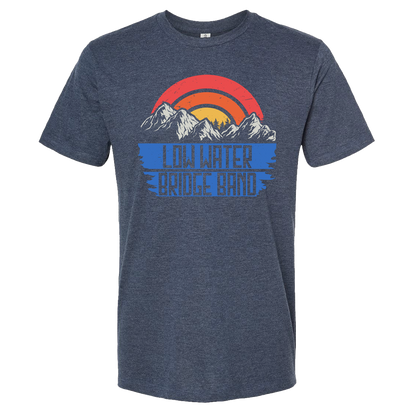 Low Water Bridge Band  Classic Mountains with Rainbow Heather Navy T-Shirt