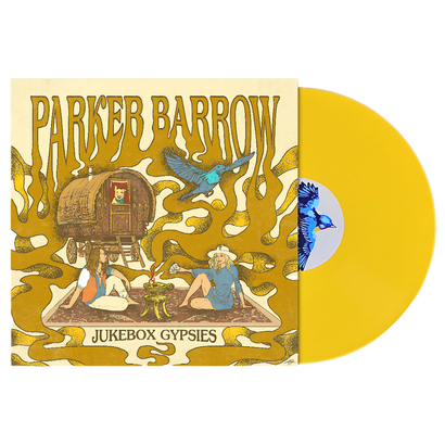 Limited edition bright yellow vinyl record of Parker Barrow's 