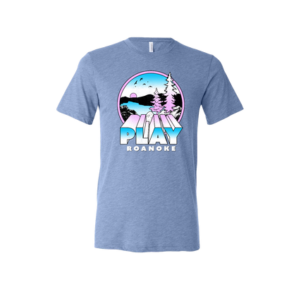 Carvins Cove Graphic Blue Trebled T-Shirt by Play Roanoke