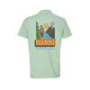 Play Roanoke Parks and Recs Hiker T-Shirt on Mint Green - Back graphic design