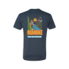 Play Roanoke Parks and Recreation Hiker T-shirt in Dark Navy Blue - Back Hiker Graphic