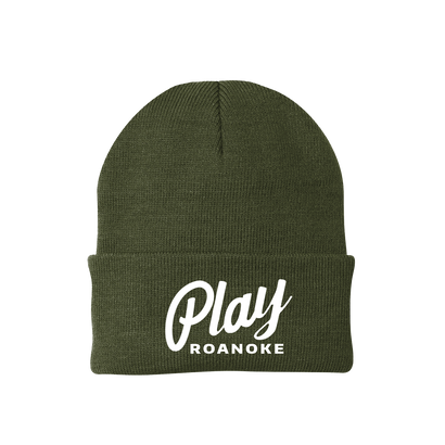 Play Roanoke Embroidered Green Beanie