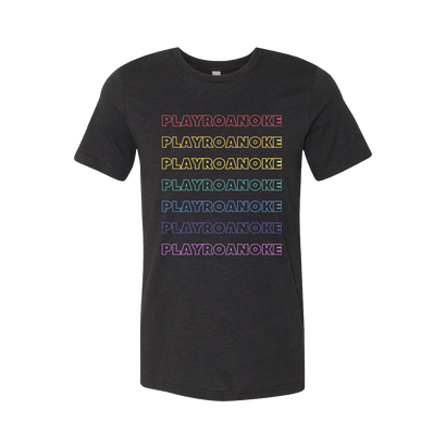 Play Roanoke Rainbow Repeat Graphic on Black Heather 