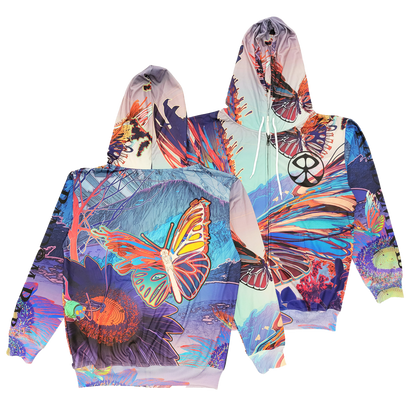 Random Rab Butterfly landscape collage hoodie all over print