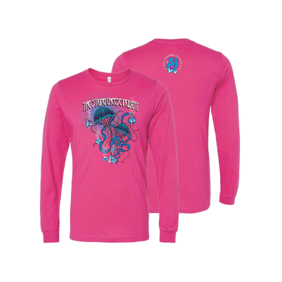 The String Cheese Incident 30th Anniversary Long Sleeve T-Shirt featuring Jellyfish and diamonds graphic - pink