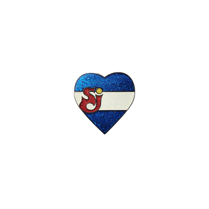 Colorado flag in the shape of a hearth with SCI offset on the pin