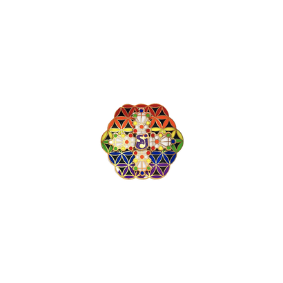 Kaleidoscope rainbow spinner with SCI in the center