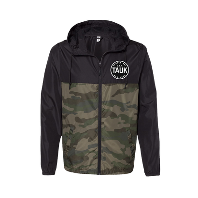 Tauk Circular Path on a Black and Camo windbreaker