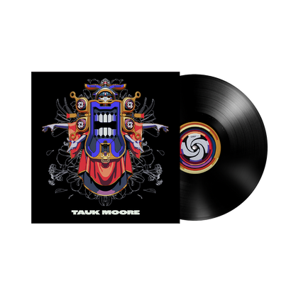 Tauk Moore vinyl record black variant with colorful psychedelic album art featuring a stylized face and swirling designs, limited edition of 150 copies