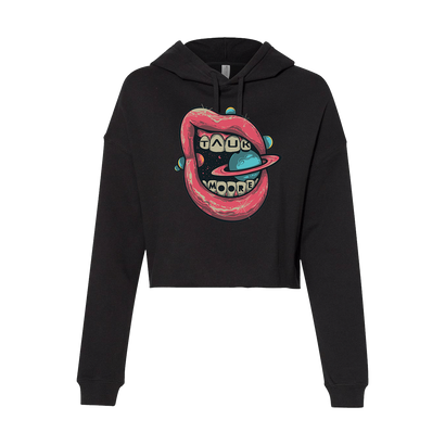 Tauk Moore Graphic Crop Hoodie in Black