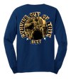 Navy blue long sleeve shirt with 